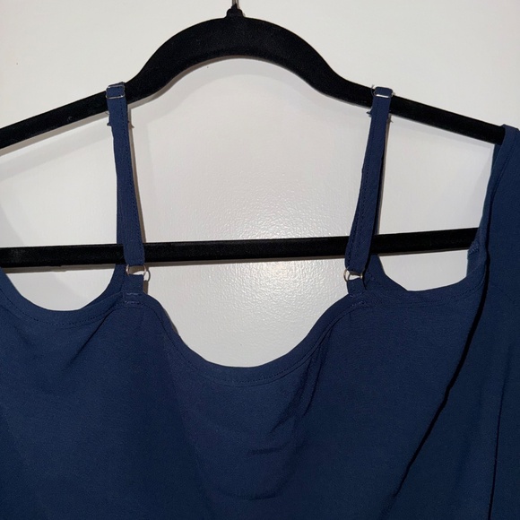 Beautiful navy off shoulder, flared sleeve women’s blouse - Picture 3 of 3